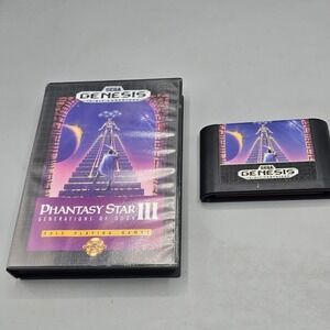 Phantasy Star III Generations of Doom Sega Genesis RPG Game with Case
